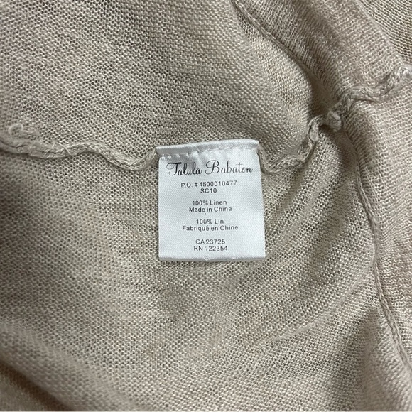 Talula Babaton Linen Sweater Women's Size  XXS Oversized Beige Long Sleeve Light - Picture 7 of 8